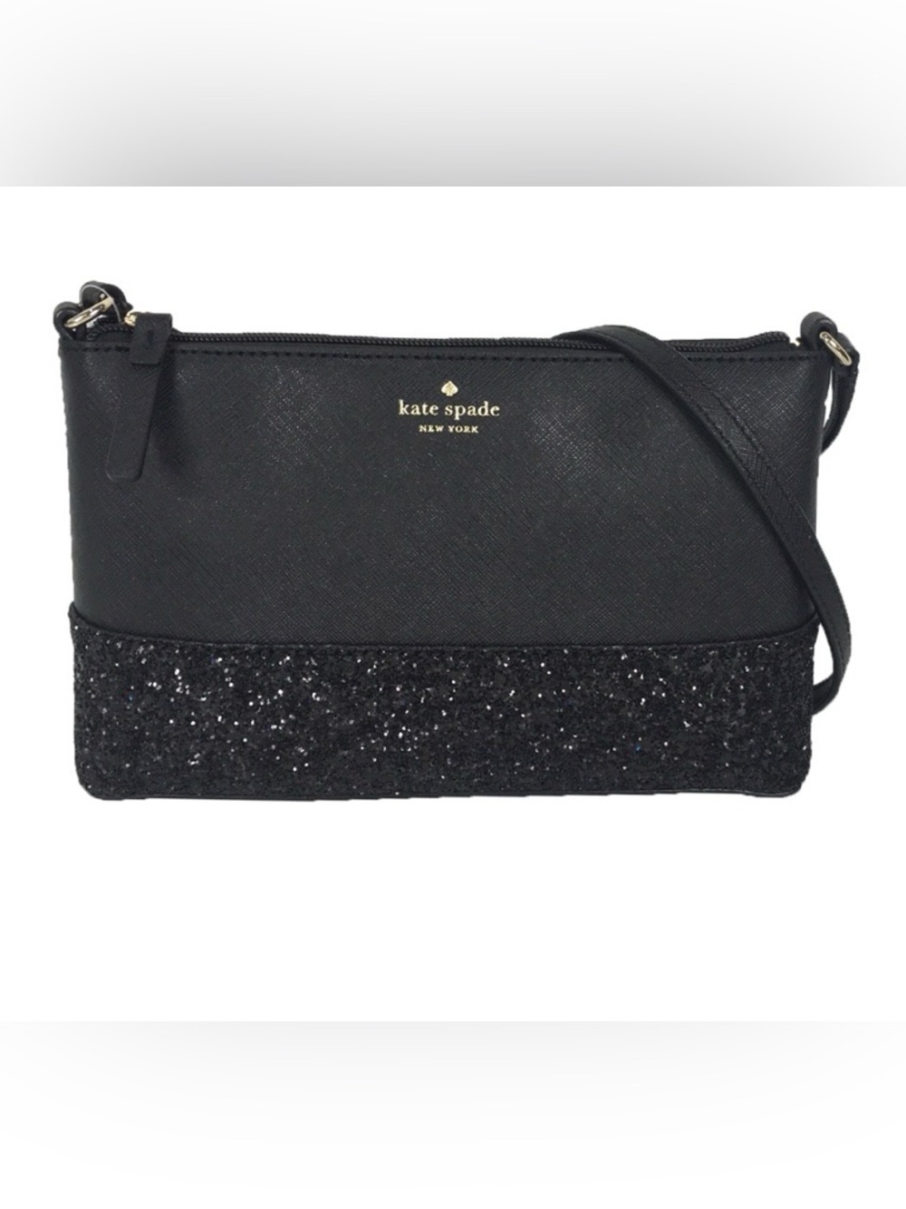 EUC Kate Spade Black Crossbody with Glitter Base